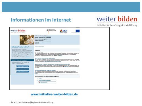 1. Weiterleitung von Fördermitteln an Dritte - Initiative weiter bilden