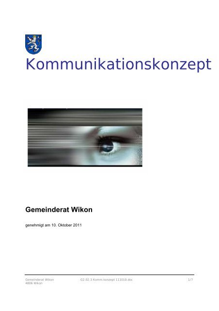 Kommunikationskonzept - Gemeinde Wikon