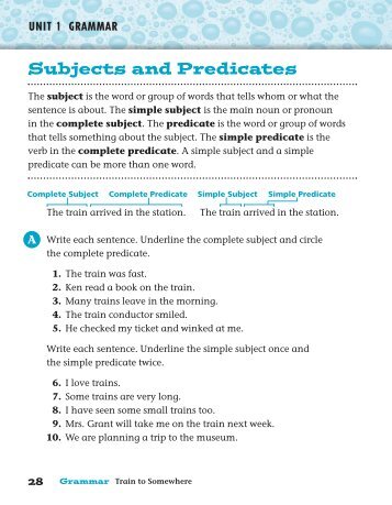 Subjects and Predicates