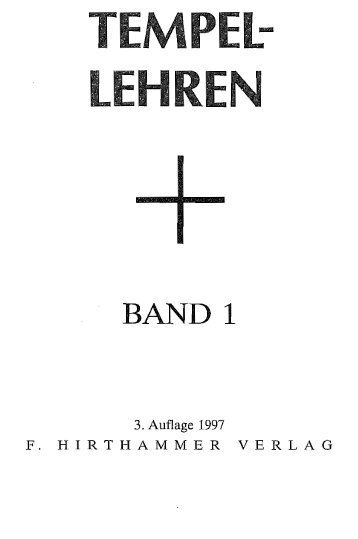 Tempellehren Band 1 - Der Tempel der Menschheit