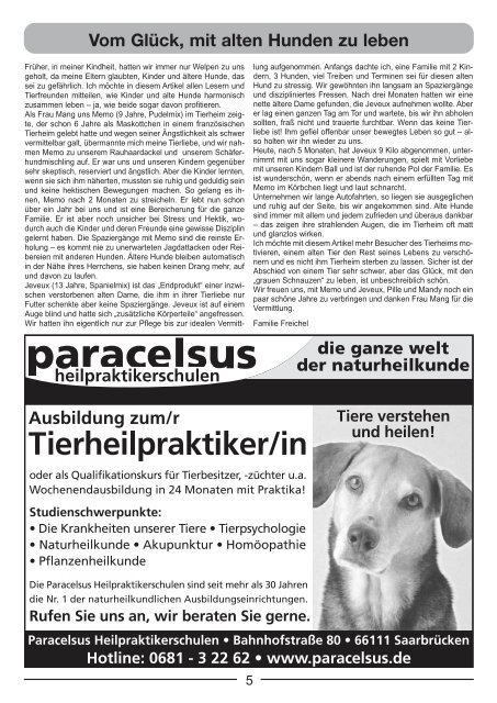 Die Kleintierklinik ist erreichbar unter: (0 68 34) - Tierschutzverein ...