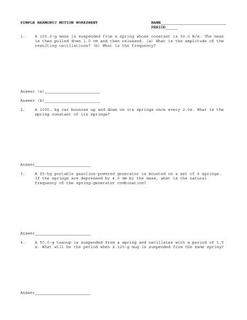 Printables Simple Harmonic Motion Worksheet simple harmonic motion worksheet plustheapp conceptual worksheet