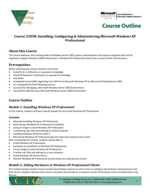 New CTG Course Outline Template