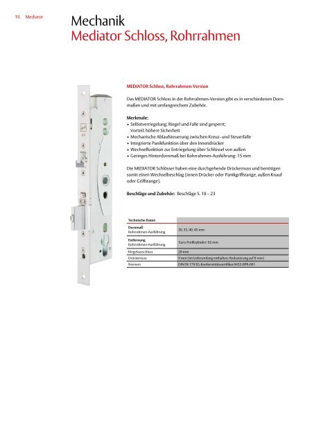 Mediator Technische Informationen - ASSA ABLOY