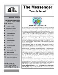 February - Temple Israel