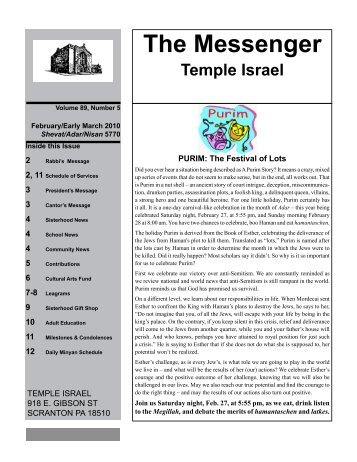February - Temple Israel