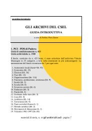 GLI ARCHIVI DEL CSEL. Una guida introduttiva. - Centro Studi ...