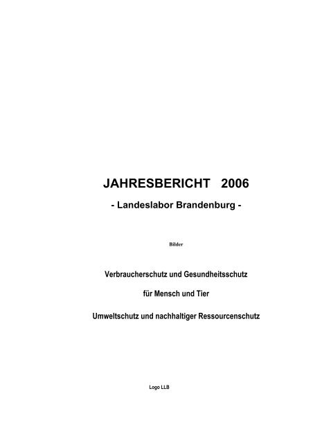 JAHRESBERICHT 2006 - Landeslabor Berlin - Brandenburg