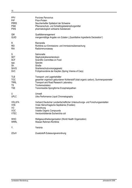 JAHRESBERICHT 2006 - Landeslabor Berlin - Brandenburg