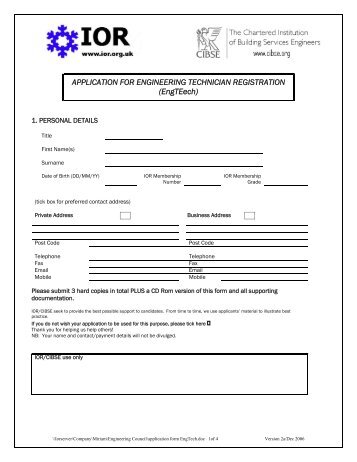 Application form