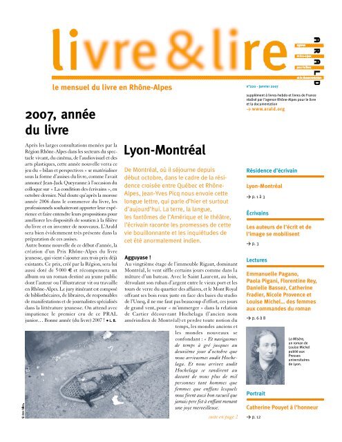 2007, année du livre Lyon-Montréal - Arald