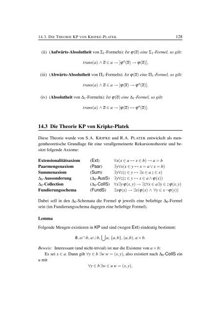 Skriptum zur Vorlesung Mengenlehre