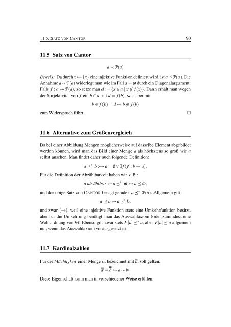 Skriptum zur Vorlesung Mengenlehre