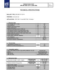 TECHNICAL SPECIFICATIONS - ETI, S.A.