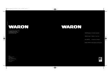 WARON-Teppiche: Ihr Format, ohne Naht WARON ... - Tisca Tiara