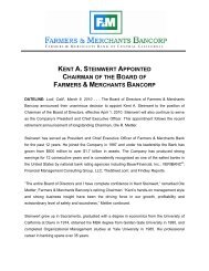 Kent A. Steinwert Appointed Chairman of the Board of Farmers ...