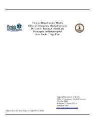 State Trauma Triage Plan - Virginia Department of Health ...