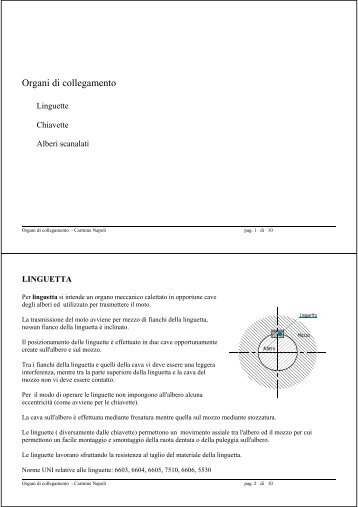 Organi collegamento (Linguette - Chiavette) - Carmnap.it