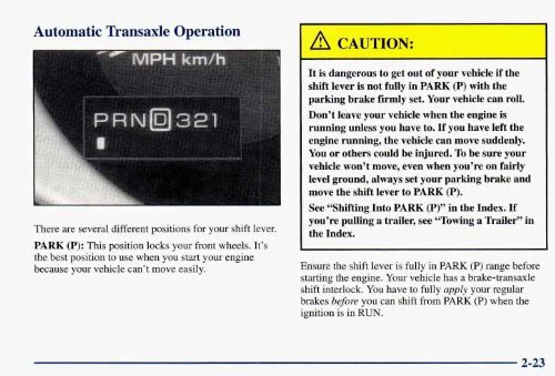 1998 Buick Riviera Owner's Manual