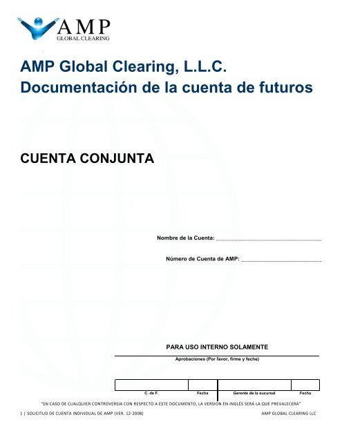 solicitud de cuenta conjunta - AMP Global Clearing