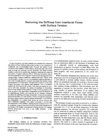 Removing the Stiffness from Interfacial Flows with Surface Tension