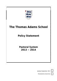 Pastoral System - Thomas Adams School