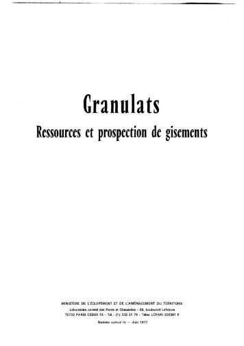 Granulats â Ressources et prospection de gisements