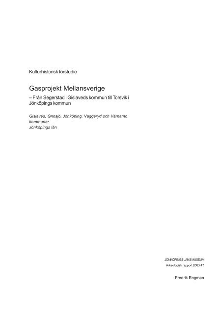 Gasprojekt Mellansverige, 2003-47.pdf - VÃ¤rnamo kommun