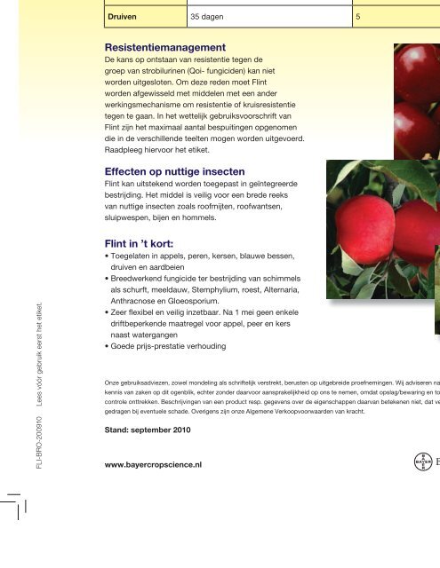 Folder Flint in de fruitteelt 1204 KB - Bayer CropScience