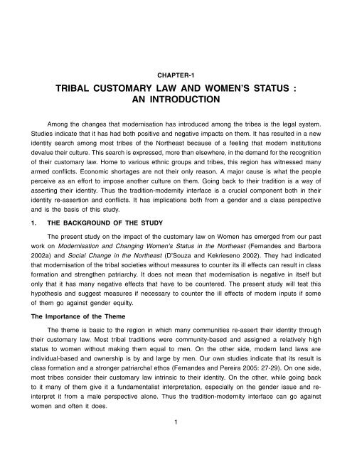 Customary Laws in North-East India - The National Commission For ...