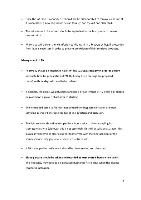 Parenteral Nutrition - Cardiff PICU