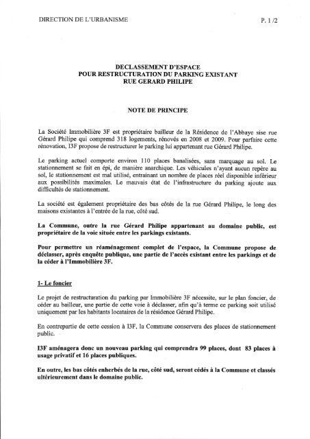 direction de l'urbanisme p . 1 / 2 declassement d ... - Daniel FARNIER