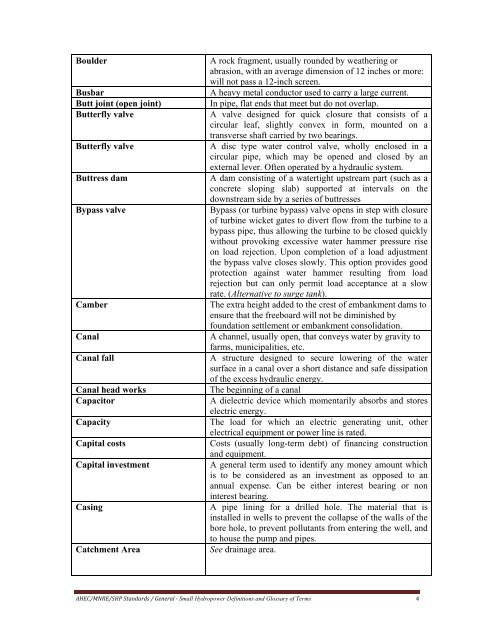 standards / manuals / guidelines for small hydro development