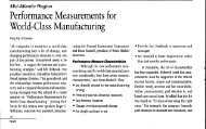 Performance Measurements for World-Class Manufacturing