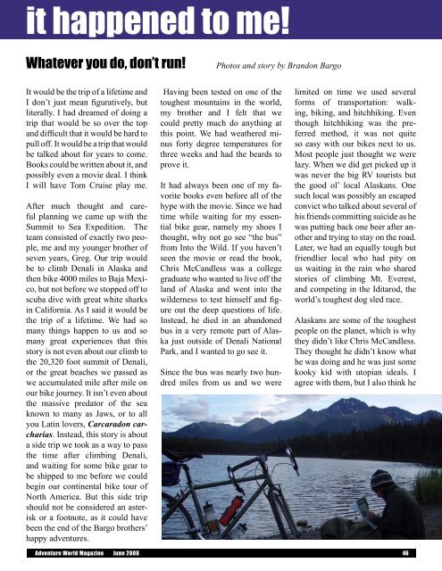 view issue - Adventure World Magazine