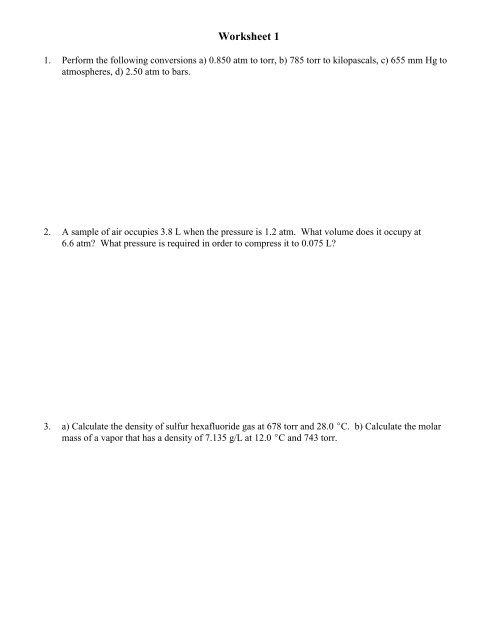 Worksheet 1