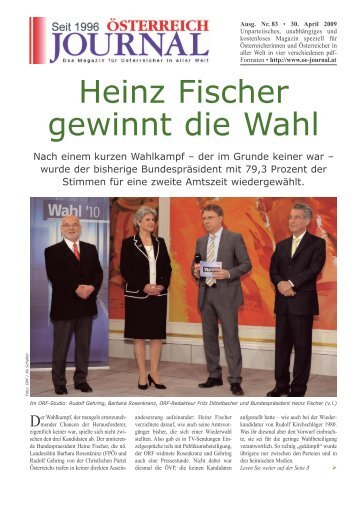 Heinz Fischer gewinnt die Wahl - Ã–sterreich Journal