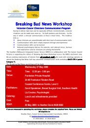 Breaking Bad News Breaking Bad News Workshop - Alfred Hospital