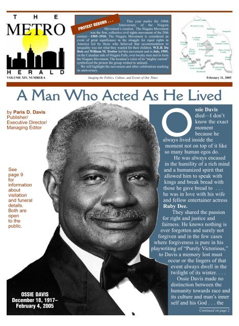 OSSIE DAVIS - The Metro Herald