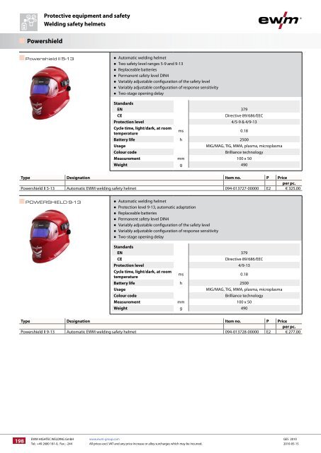 Protective equipment and safety