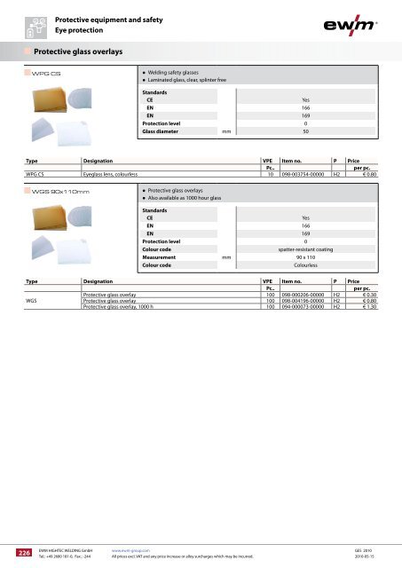 Protective equipment and safety