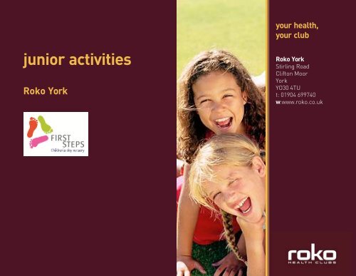 junior activities timetable - Roko Health Clubs