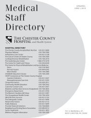 Medical Staff Directory - The Chester County Hospital