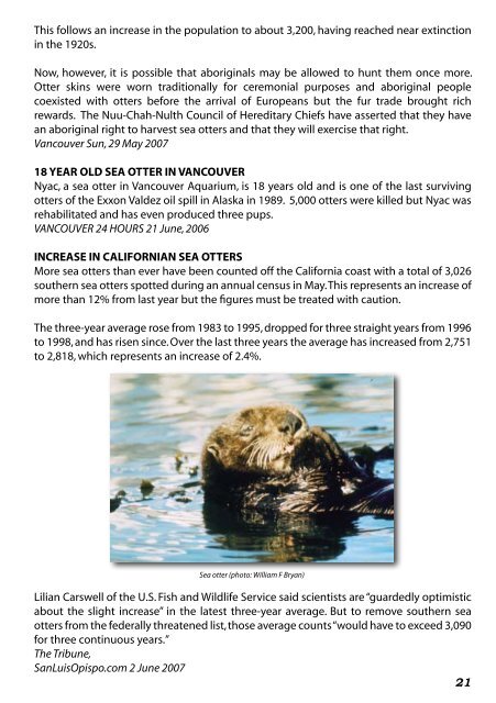 OTTER NEWS - The International Otter Survival Fund