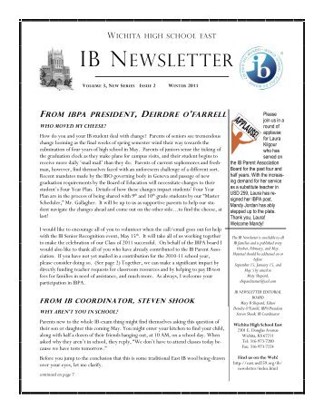 IB NEWSLETTER - East High School - International Baccalaureate ...