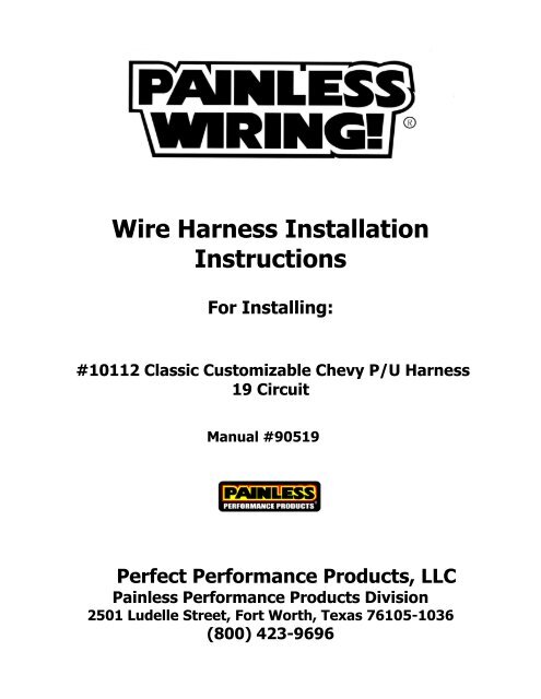 Wire Harness Installation Instructions