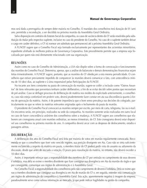 Manual de governanÃ§a corporativa da FUNCEF