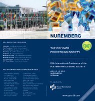 NuREMbERG THE POLYMER PROCESSING SOCIETY