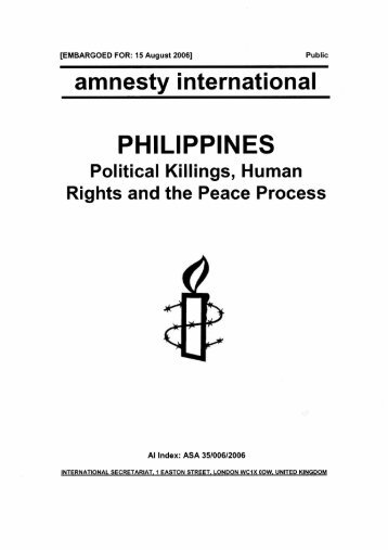 PHILIPPINES Political Killings, Human Rights and the Peace Process
