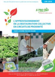 L'approvisionnement de la restauration collective en ... - A PRO BIO